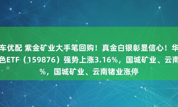 车优配 紫金矿业大手笔回购！真金白银彰显信心！华宝基金有色ETF（159876）强势上涨3.16%，国城矿业、云南锗业涨停