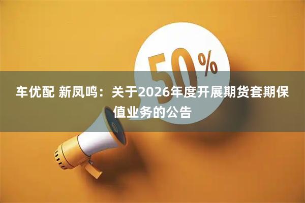 车优配 新凤鸣：关于2026年度开展期货套期保值业务的公告