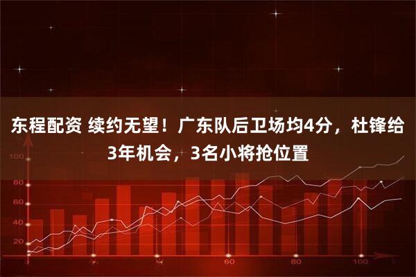 东程配资 续约无望！广东队后卫场均4分，杜锋给3年机会，3名小将抢位置